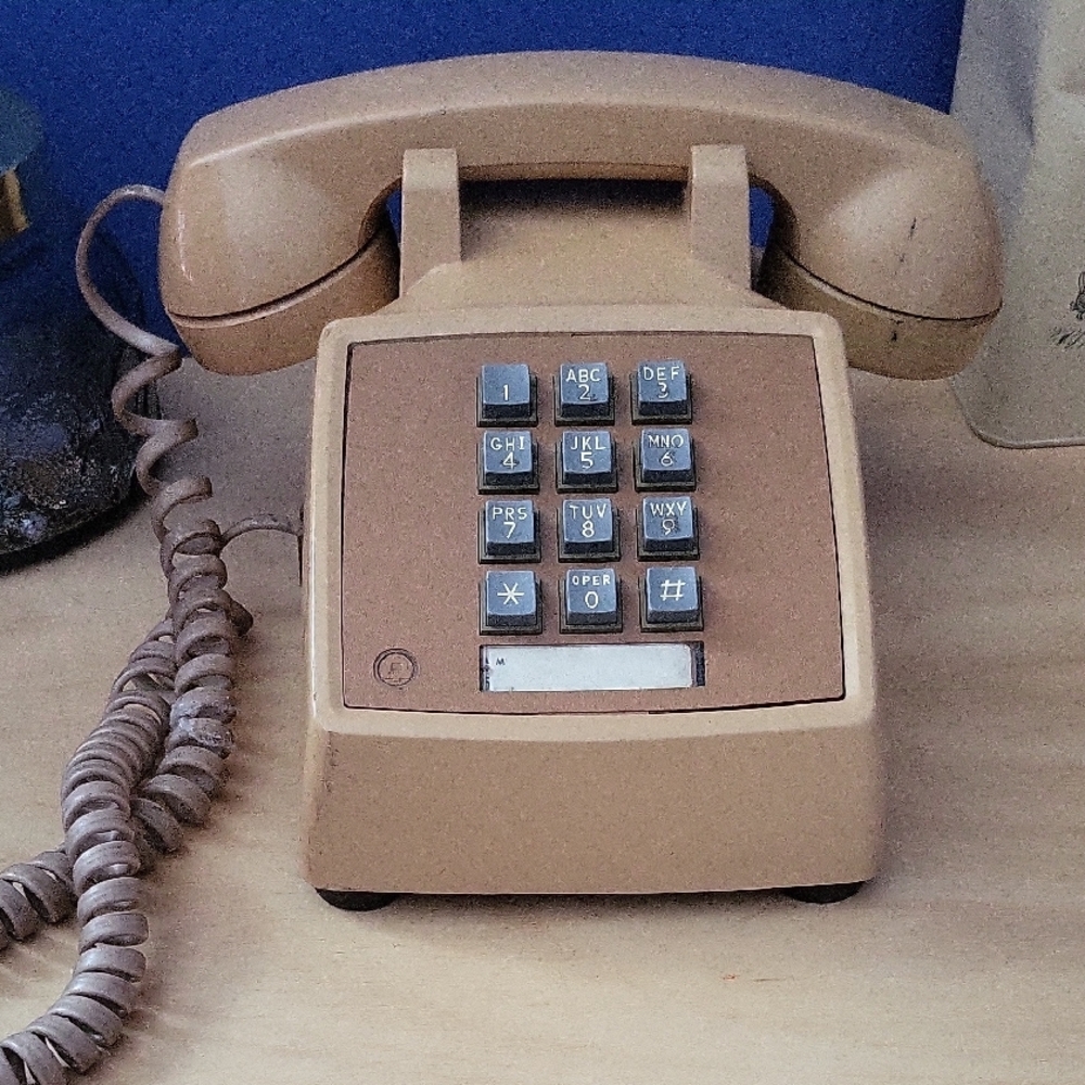 Vintage Tan Dial Tone Phone, It Works!